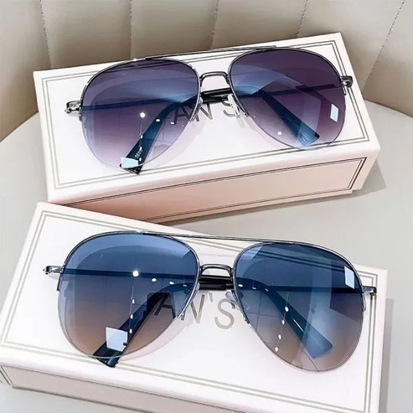 النظارات الشمسية بلون متدرج المضادة للانعكاس للرجال والنساء ، نظارات شمسية الإطار الكبير ، تصميم العلامة التجارية